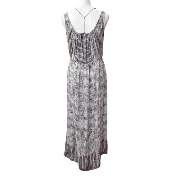 Anthropologie A Common Thread Orbweaver Maxi Dress 100% Silk Gray White Small - Picture 3 of 11